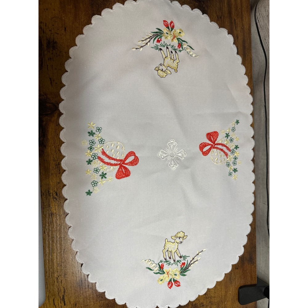 Vintage Appliqué Doily Easter Lamb